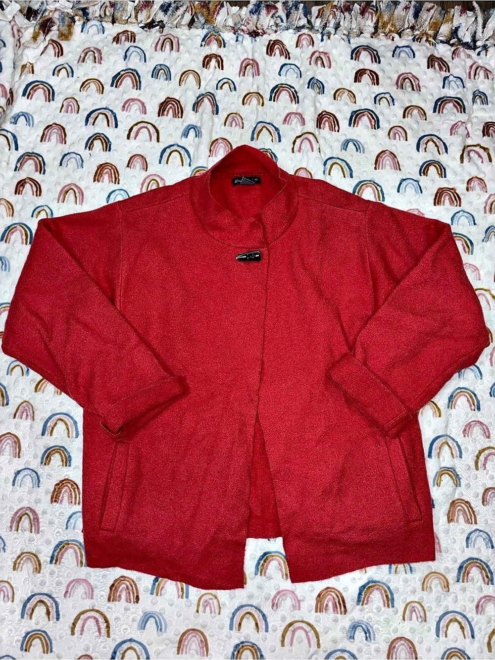 Alexandre Barthet Wool Toggle Jacket in Red XL
